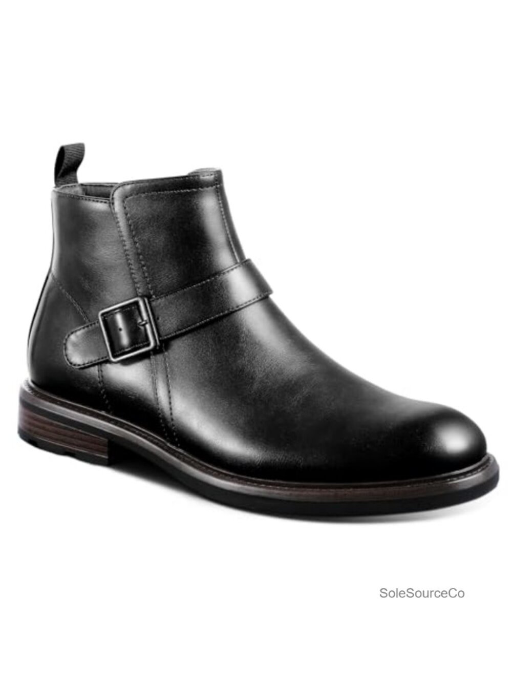 Faux Leather Motorcycle Ankle Boots Buckle Zip